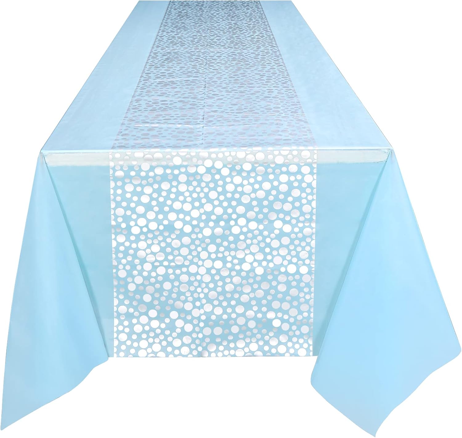 Table Cloth Disposable - Blue and Silver Birthday Party Decorations