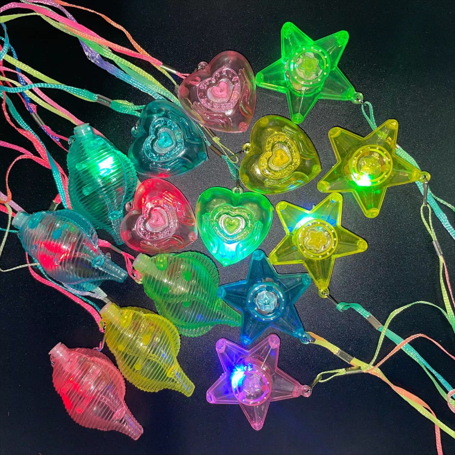 Cotton Candy Cone - 10/20/30/50 Pcs Star Heart LED Light