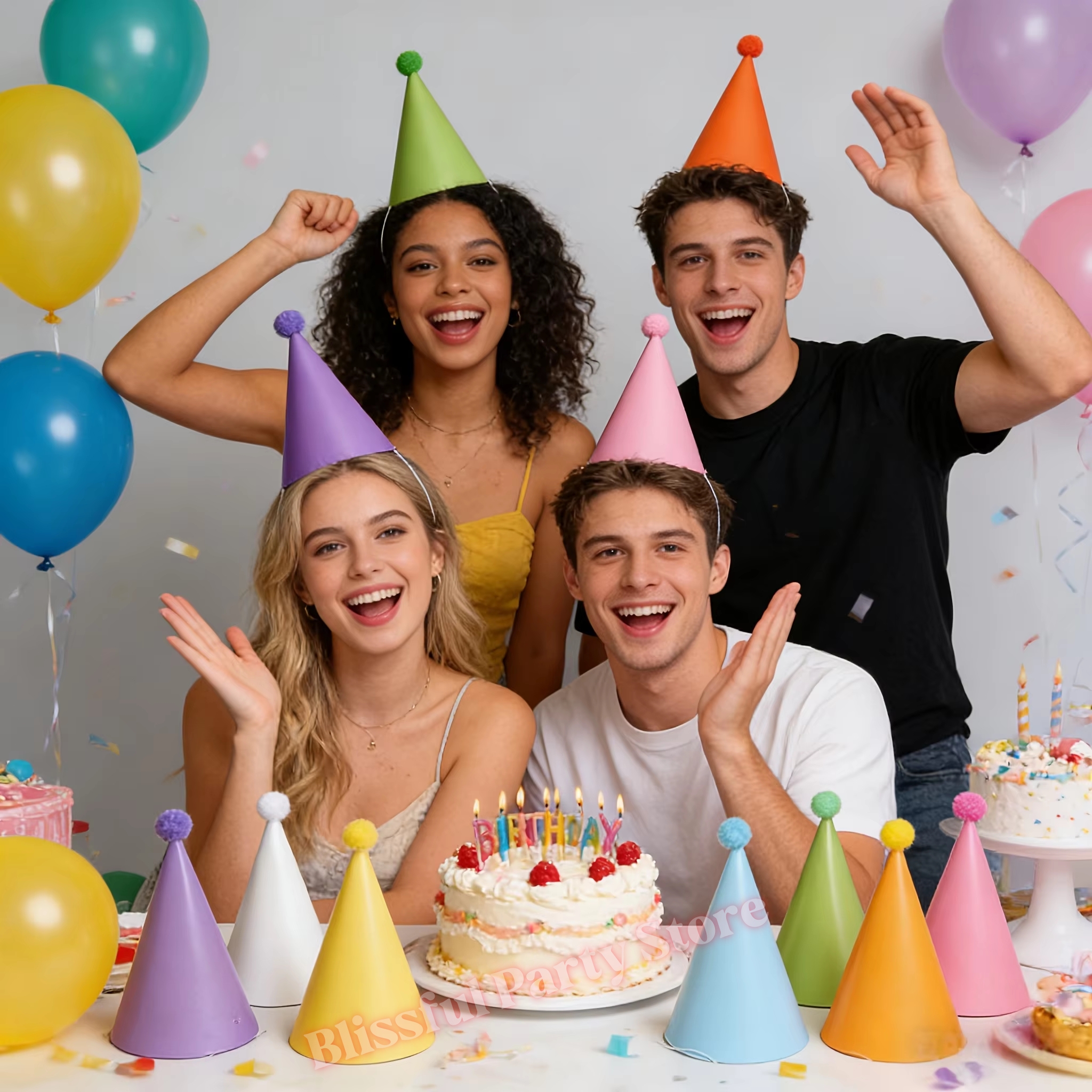 Colorful Birthday Party Hats M - Party Hat Cone avis et prix
