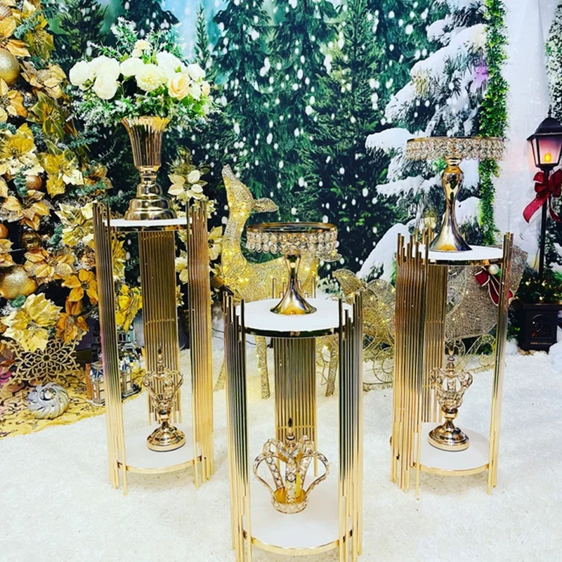 decoration gold metal walkway  - Dessert Table Backdrop avis et prix