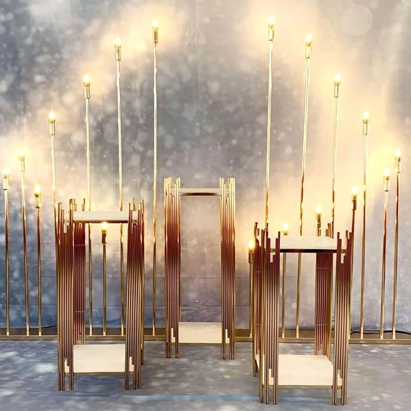 decoration gold metal walkway  - Dessert Table Backdrop avis et prix