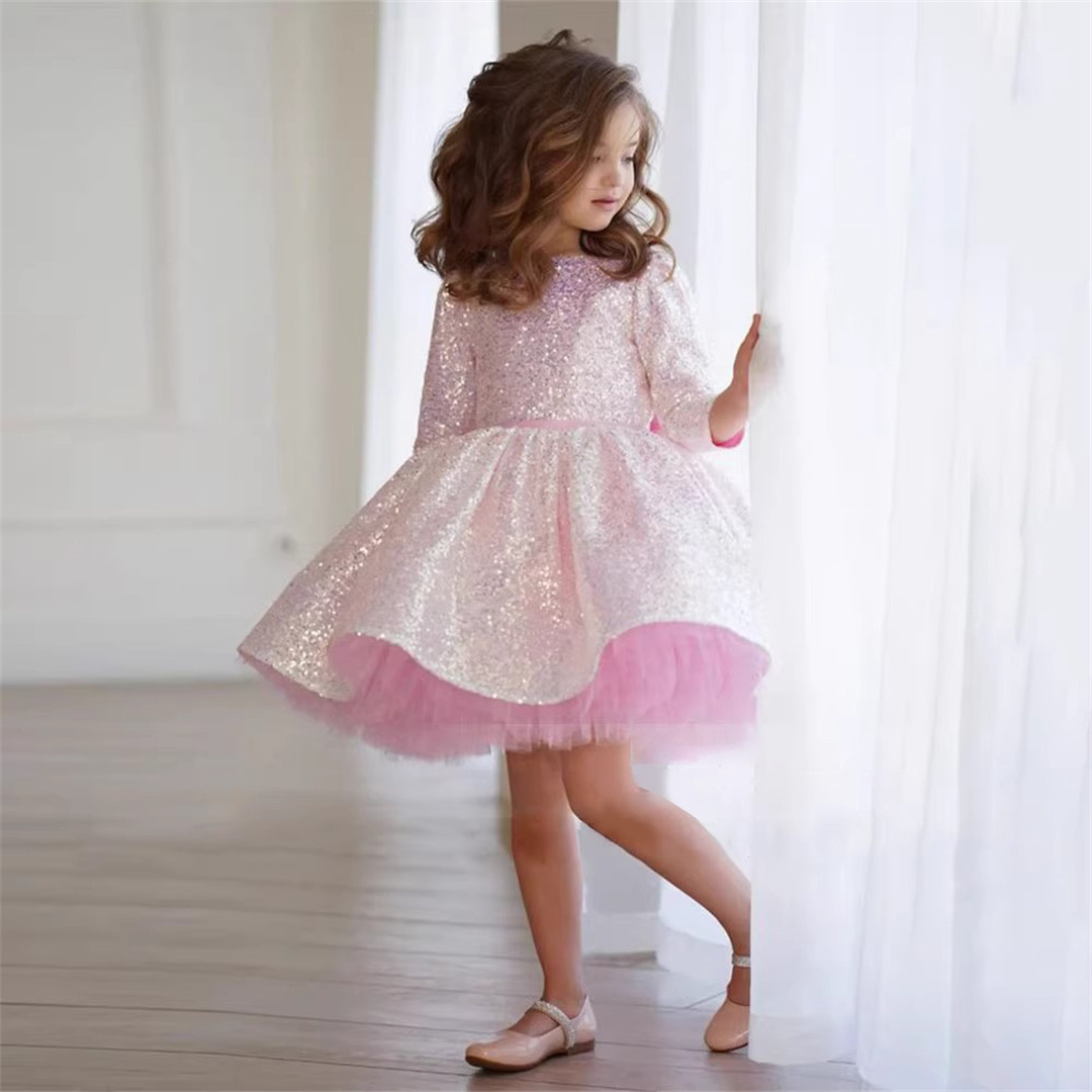Glitter Pink Girl Dress Knee L - Birthday Sash Glitter avis et prix