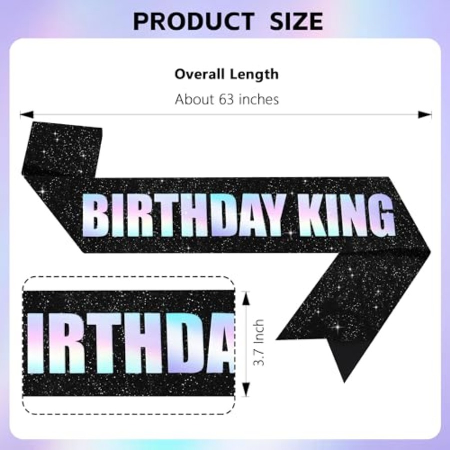 Glitter Satin Birthday King Sa - Birthday Sash Glitter avis et prix