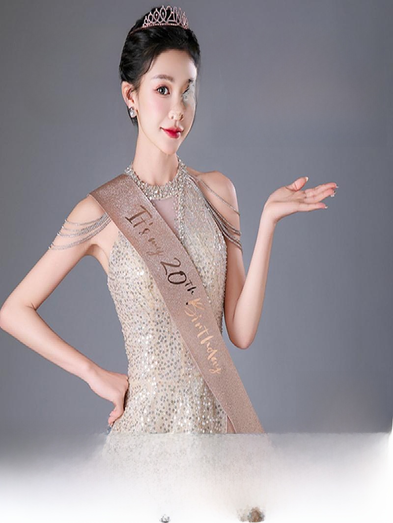 Champagne Gold Sparkle Crown S - Birthday Sash Glitter avis et prix