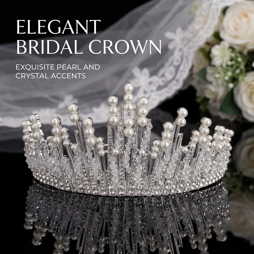 Bridal Pearl Crown Headpiece E - Event & Party Supply Photos avis et prix