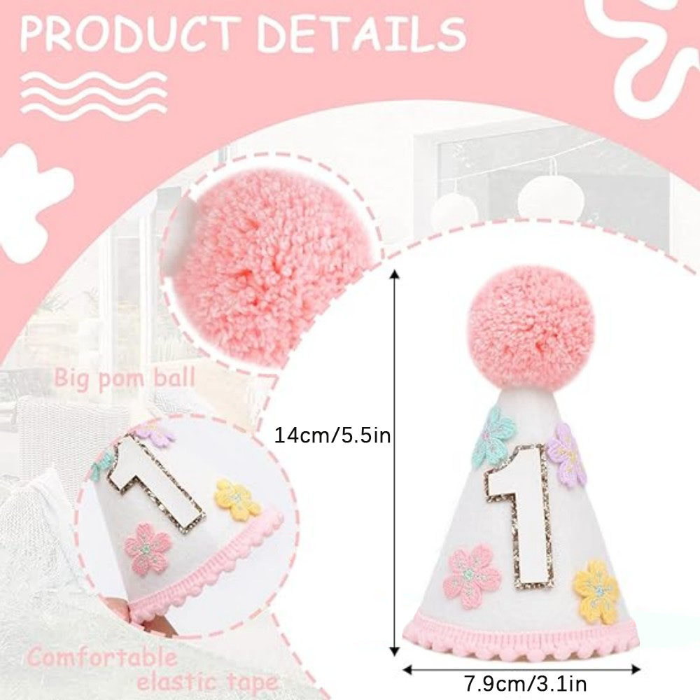 Colorful Floral Cone-Shaped Bi - Party Hat Cone avis et prix