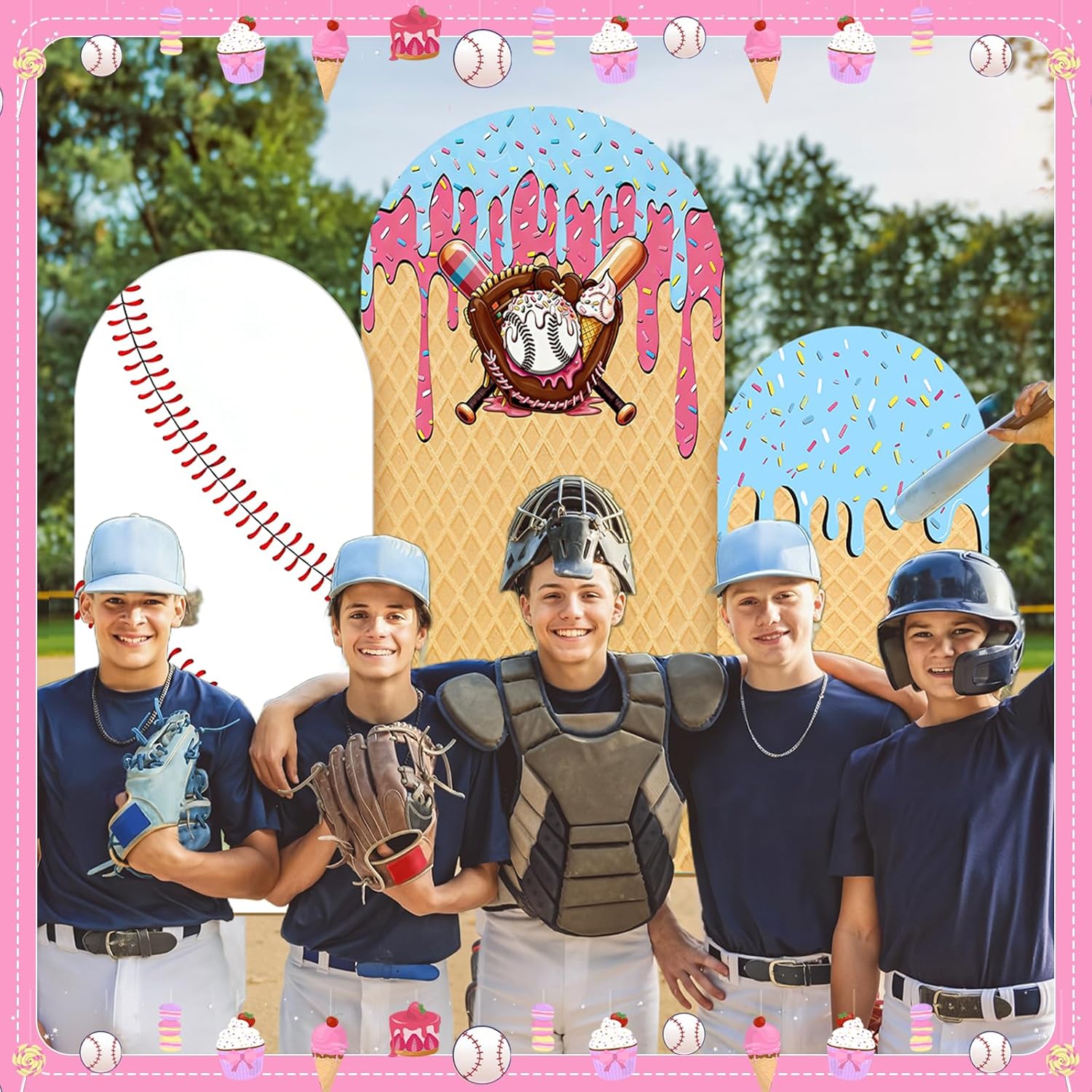 Baseball Ice Cream Drip Arch B - Dessert Table Backdrop avis et prix