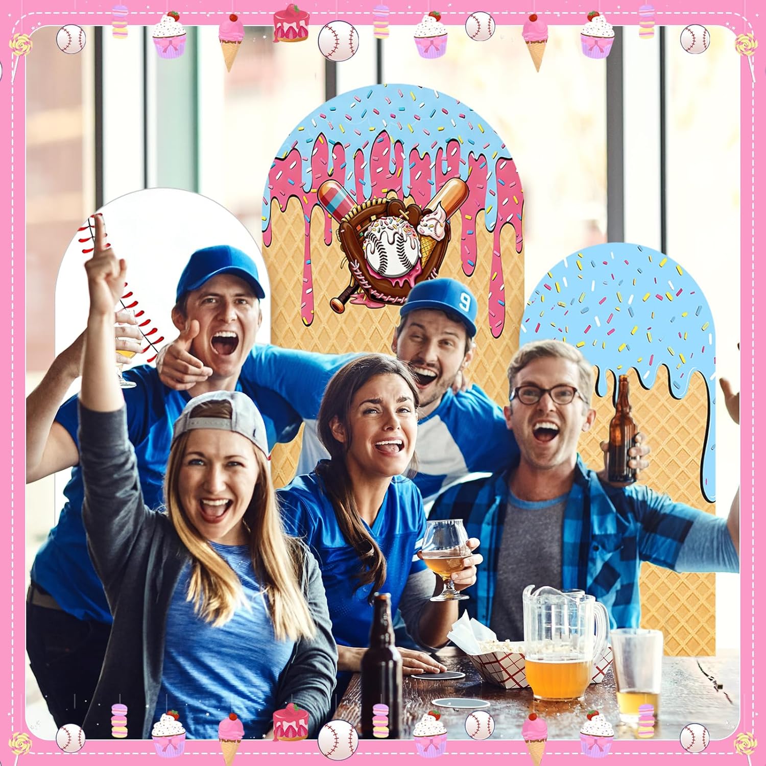 Baseball Ice Cream Drip Arch B - Dessert Table Backdrop avis et prix