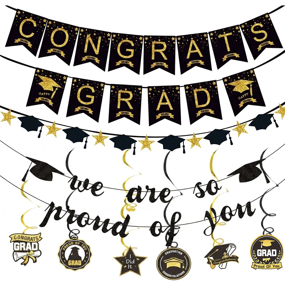 Graduation Party Decoration Se - Party Banner Gold avis et prix