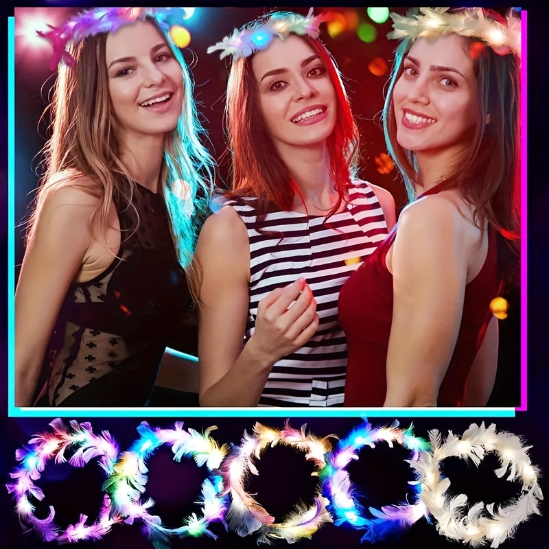 10pcs LED Feather Wreath Crown - Cotton Candy Cone avis et prix