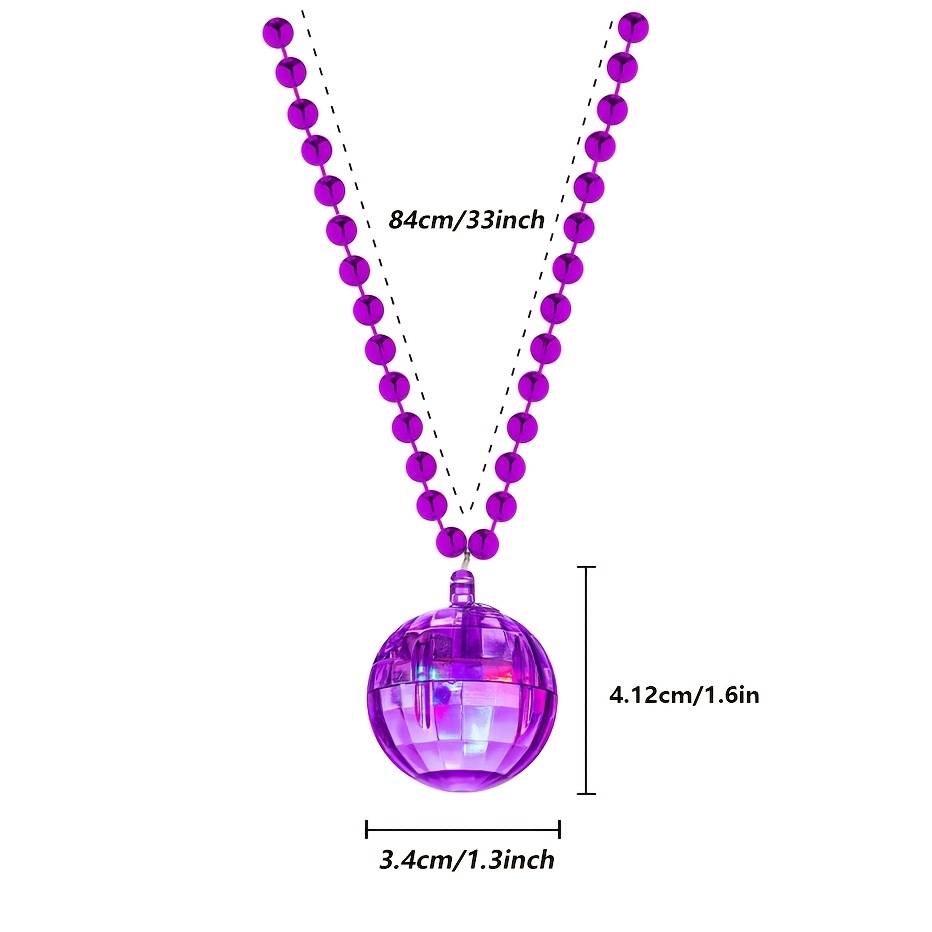 6Pcs LED Disco Ball Necklaces  - Cotton Candy Cone avis et prix