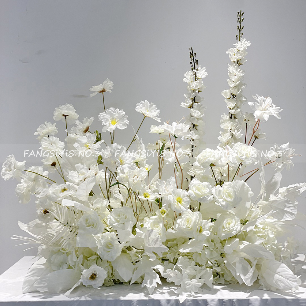 100/50CM Artificial White Rose - Flower Wall Panel avis et prix