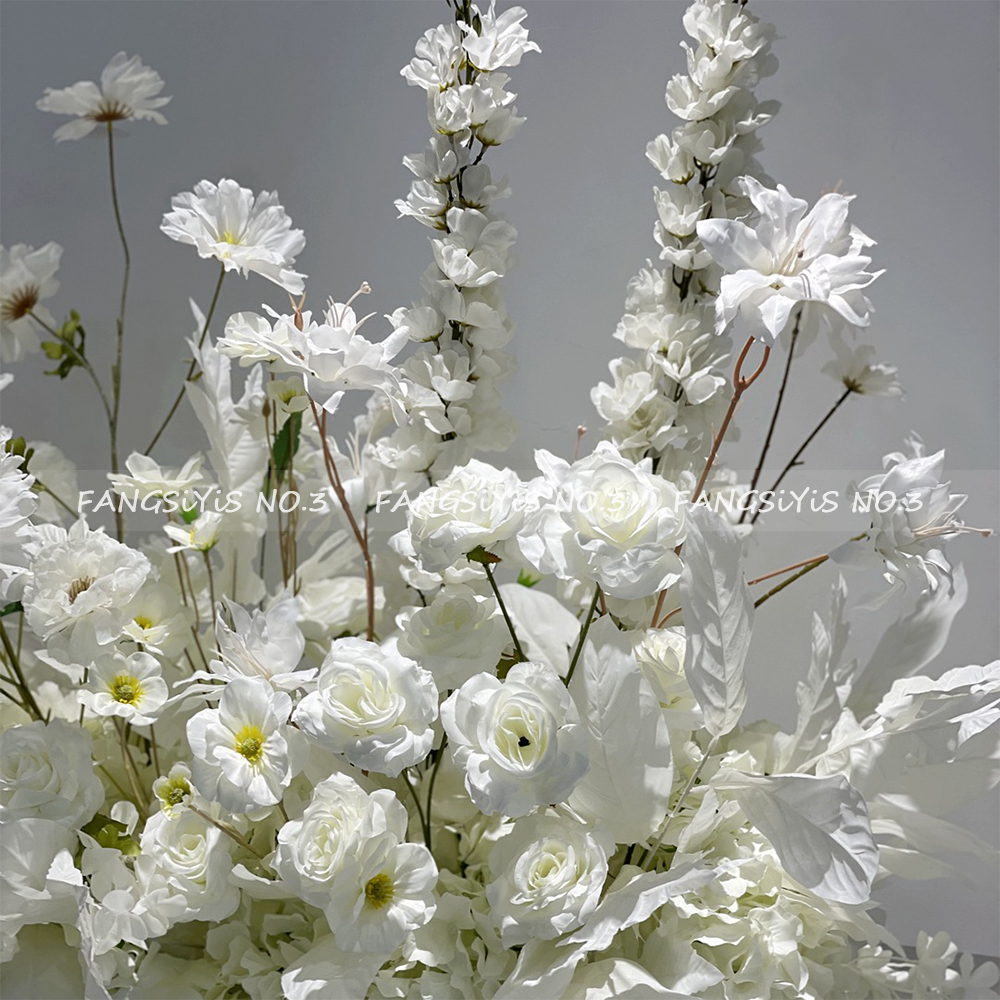 100/50CM Artificial White Rose - Flower Wall Panel avis et prix