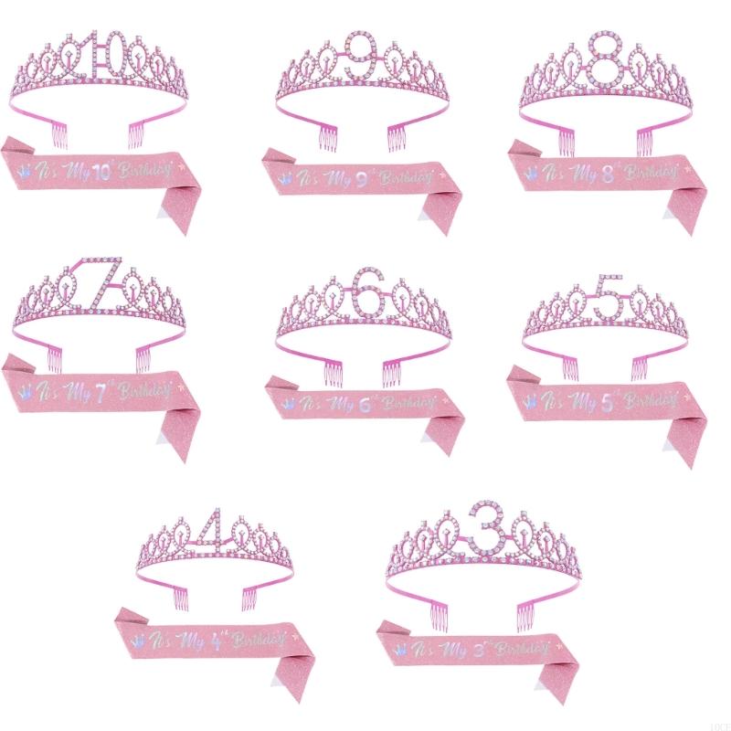 Glittering Pink Birthday Tiara - Birthday Sash Glitter avis et prix