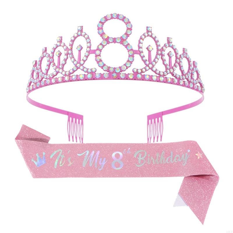Glittering Pink Birthday Tiara - Birthday Sash Glitter avis et prix