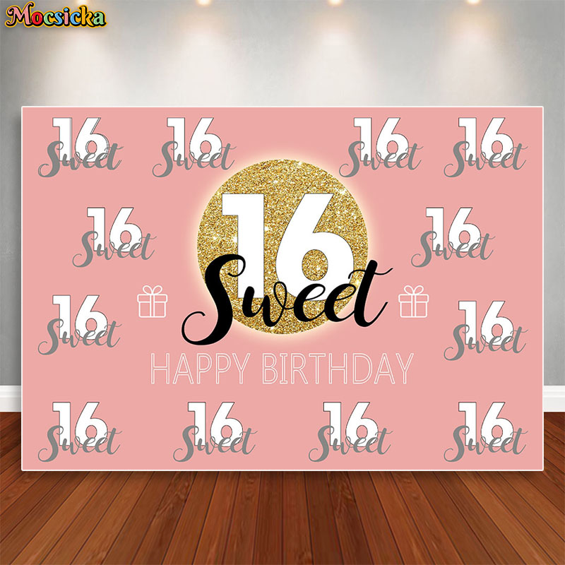 Mocsicka Sweet 16 Birthday Bac - Dessert Table Backdrop avis et prix