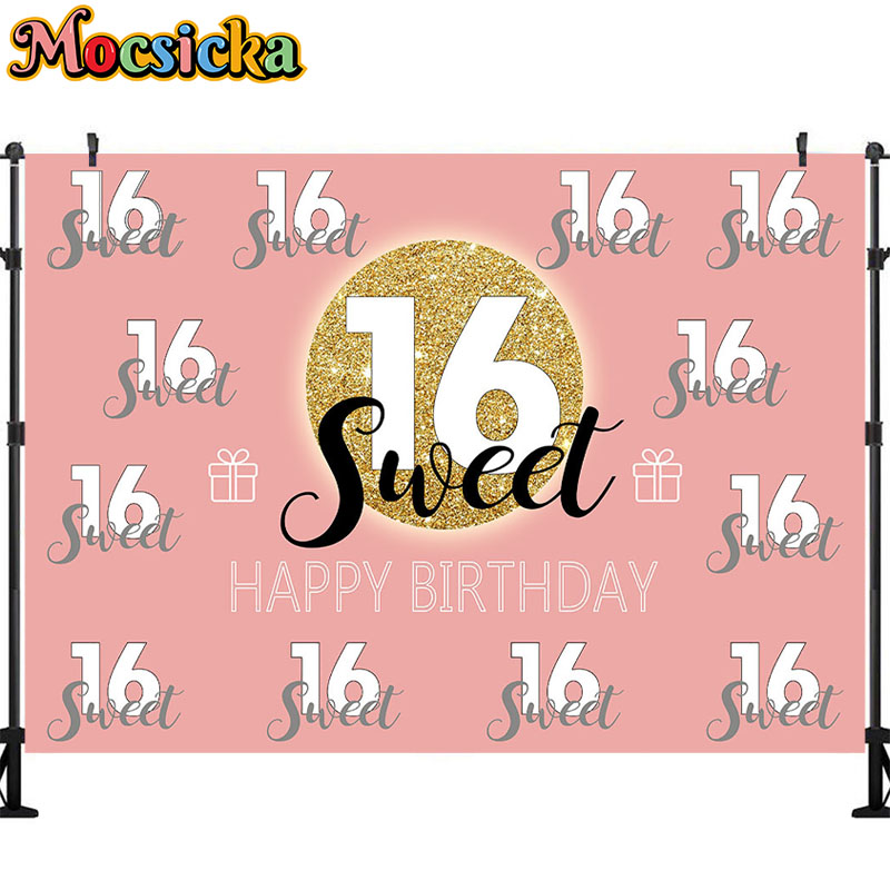 Mocsicka Sweet 16 Birthday Bac - Dessert Table Backdrop avis et prix