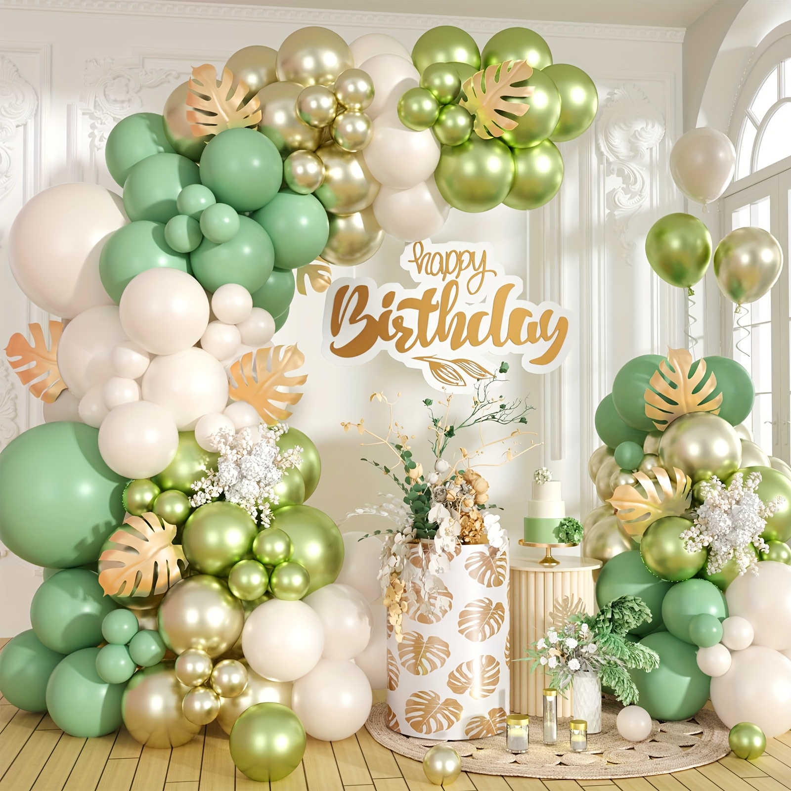 88pcs Sage Green & Golden Ball - Balloon Arch Kit avis et prix