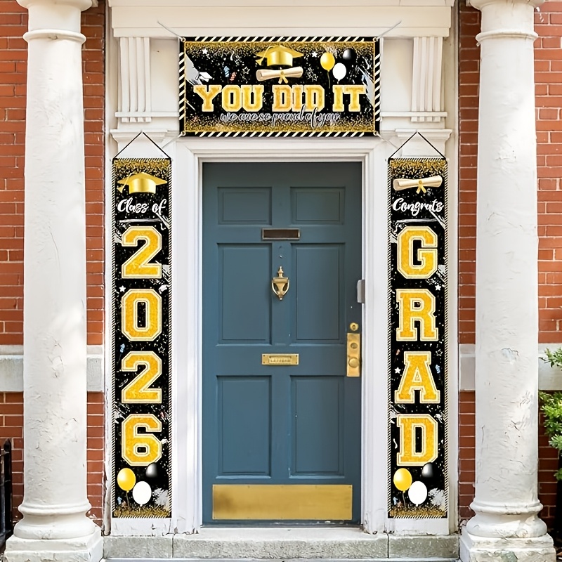 2D 3Pcs 2026 Graduation Banner - Party Banner Gold avis et prix
