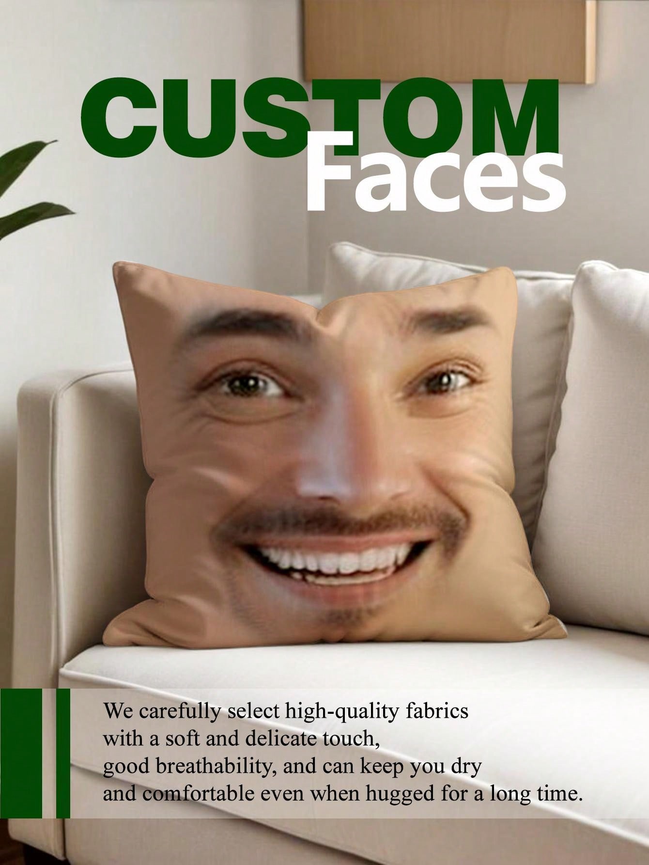 1pc Custom Face Square Pillow  - Eve Party avis et prix