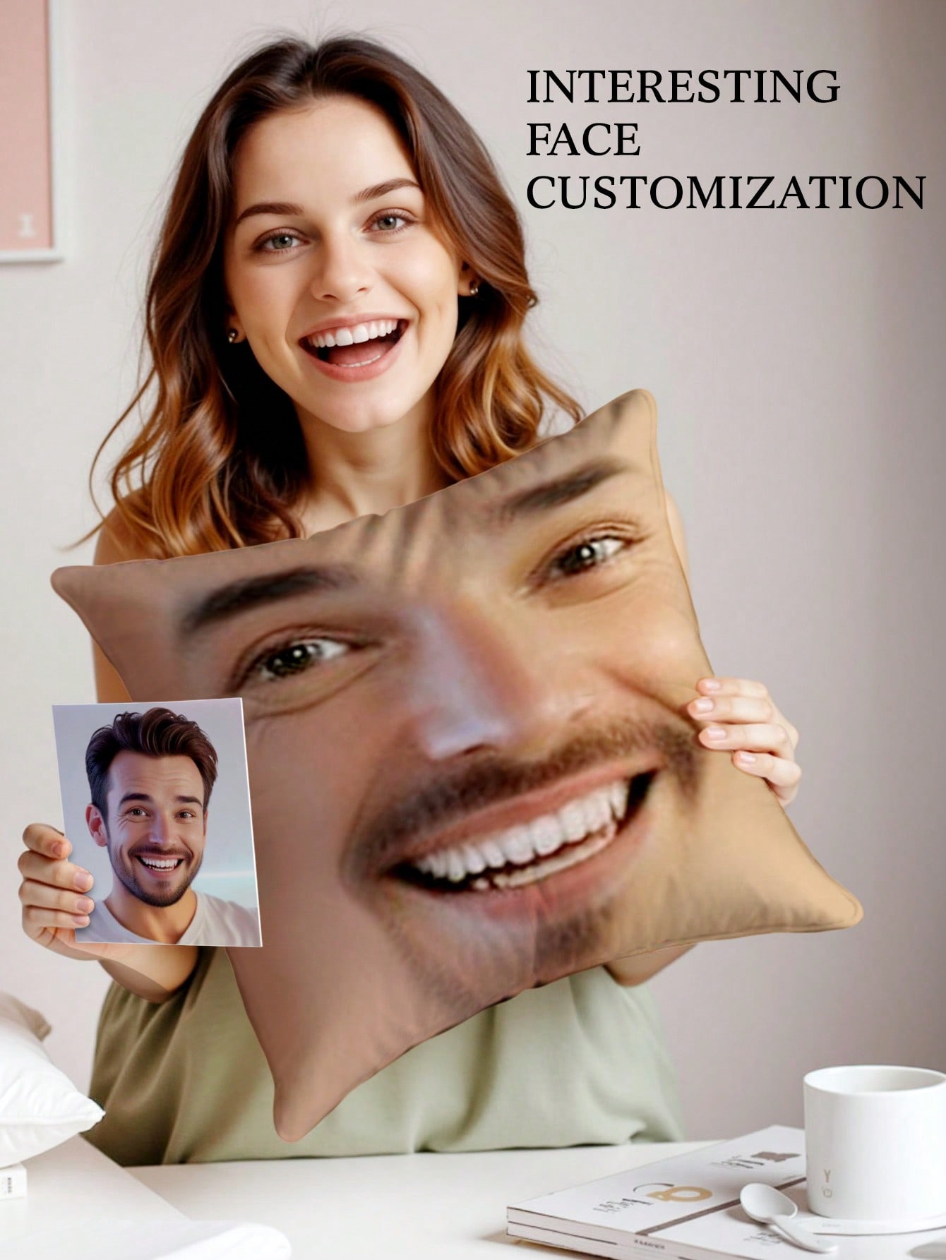 1pc Custom Face Square Pillow  - Eve Party avis et prix
