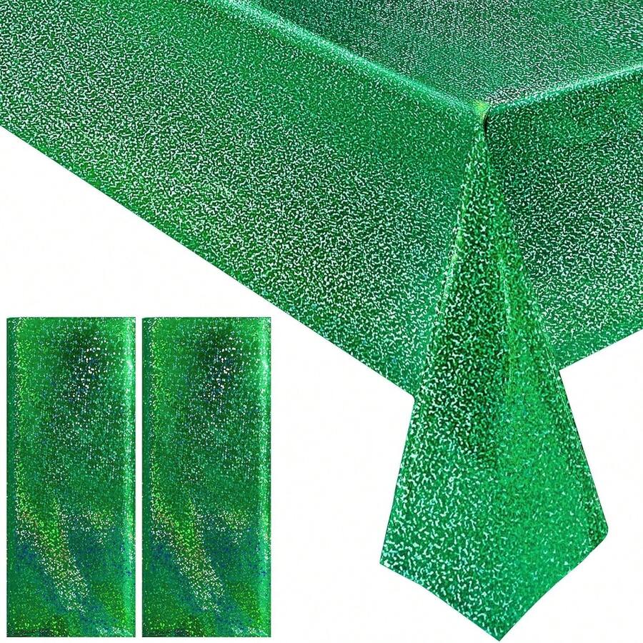 1 Pc Green Holographic Tablecl - Table Cloth Disposable avis et prix