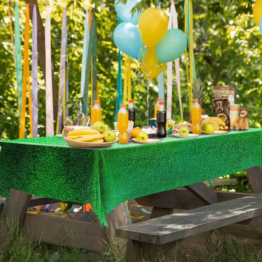 1 Pc Green Holographic Tablecl - Table Cloth Disposable avis et prix