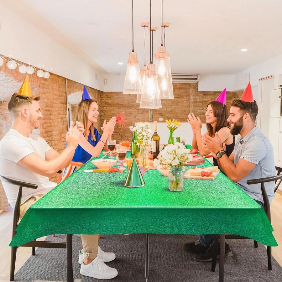 1 Pc Green Holographic Tablecl - Table Cloth Disposable avis et prix