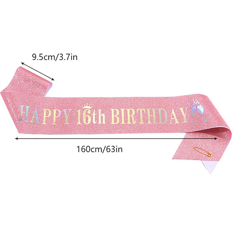 Happy 10th 13th 16th 21st 30th - Birthday Sash Glitter avis et prix
