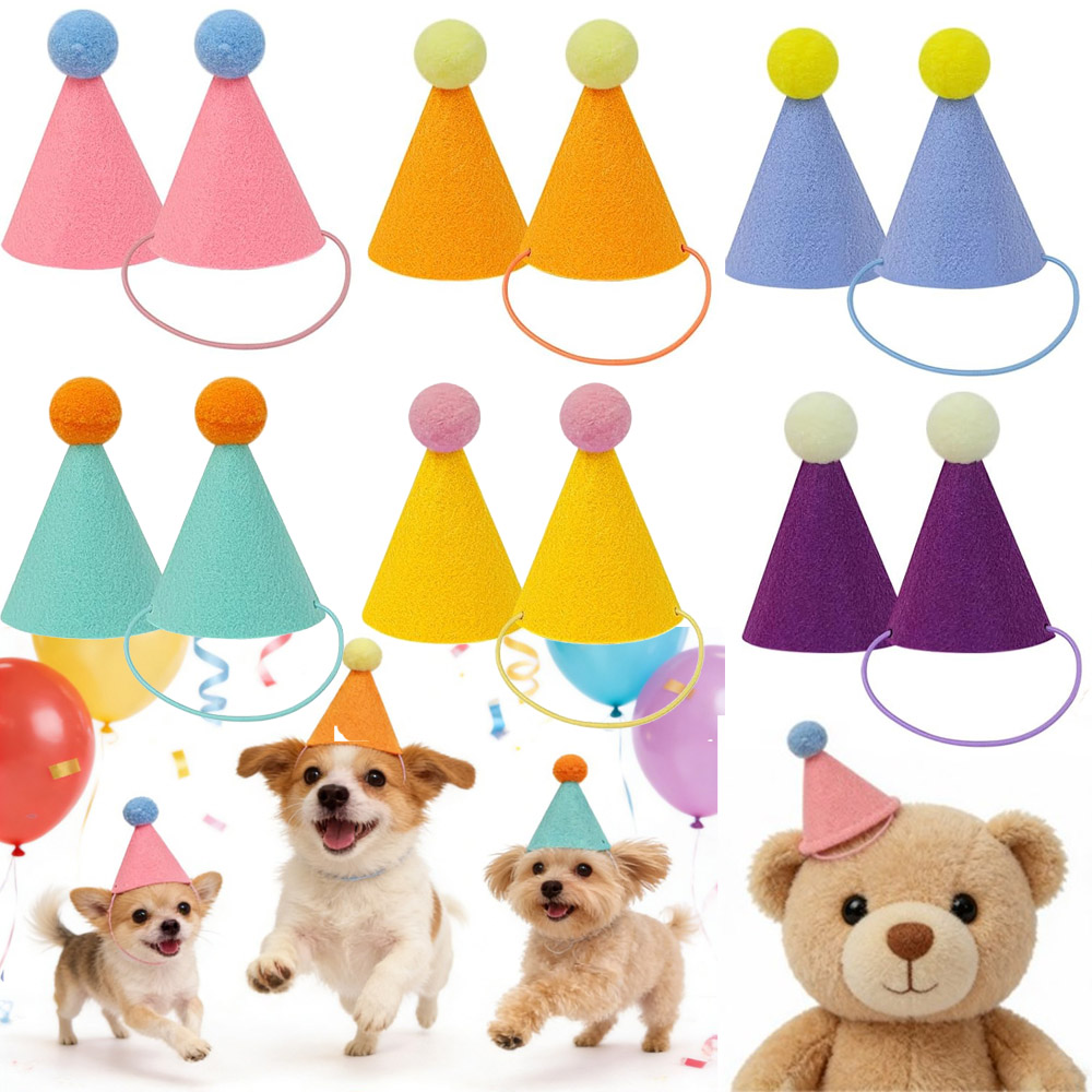 3/6pcs Pet Party Hat Colorful  - Party Hat Cone avis et prix