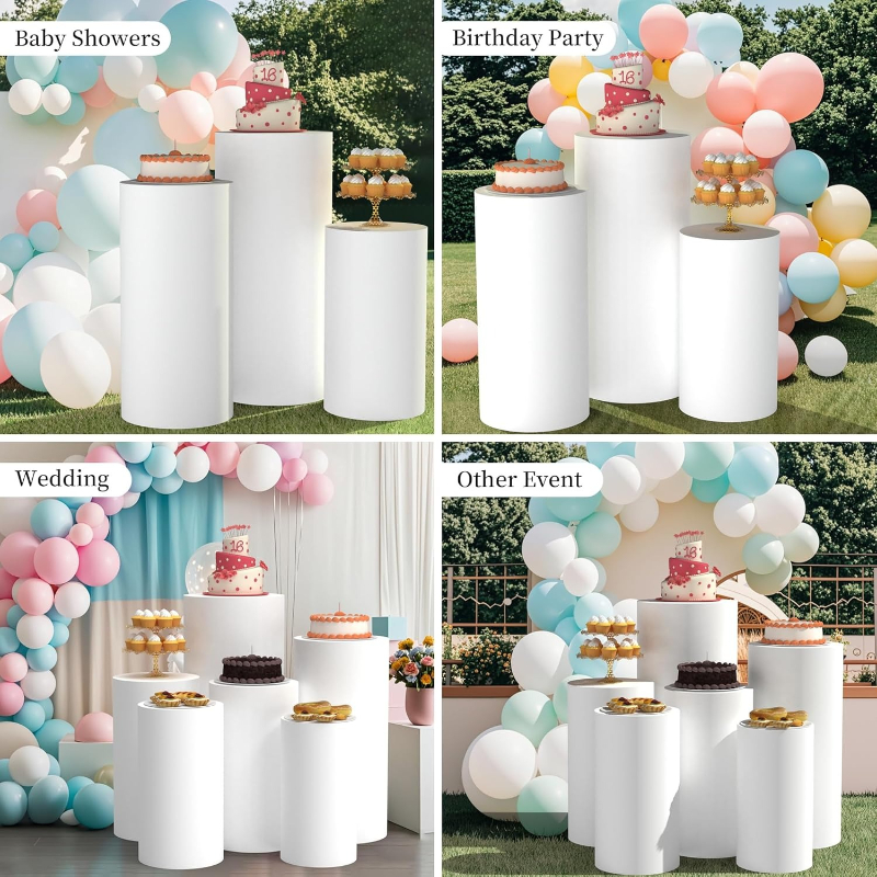 White Wedding Party Cylinder S - Dessert Table Backdrop avis et prix