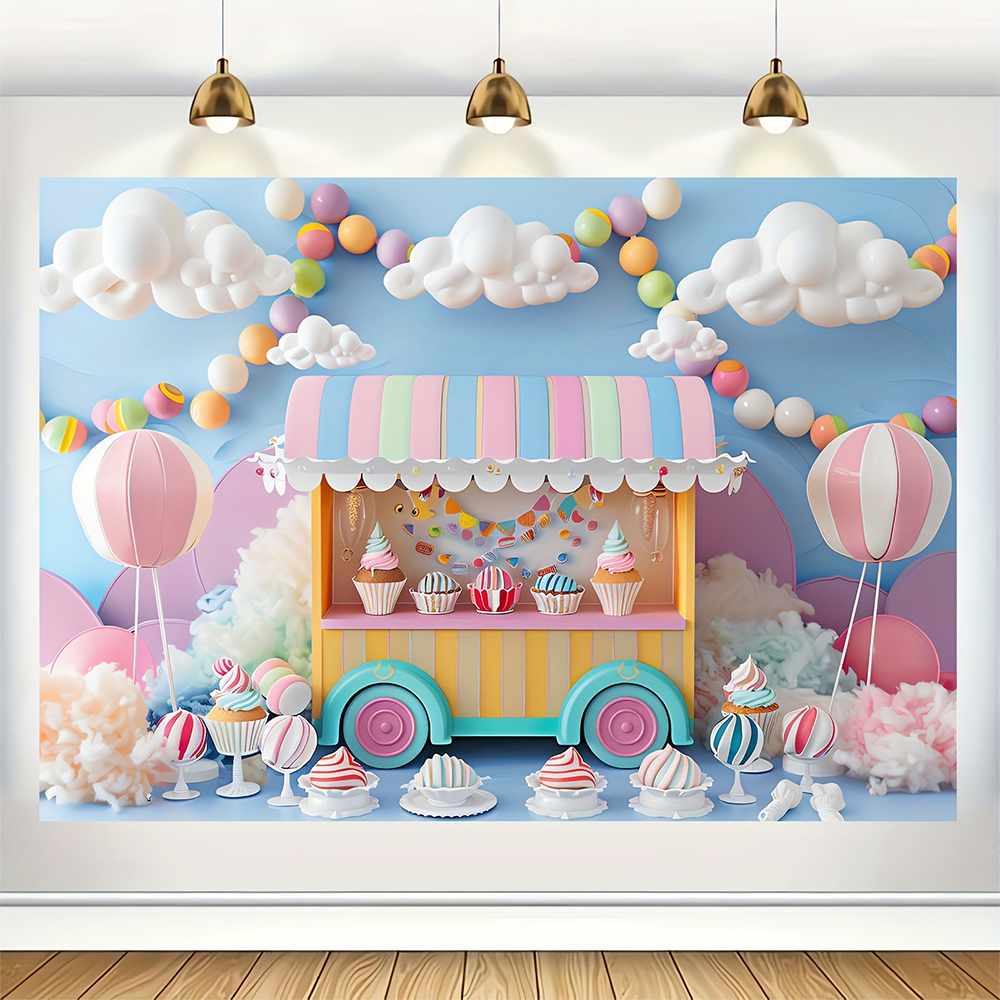 Sweet Ice Cream Theme Backdrop - Dessert Table Backdrop avis et prix