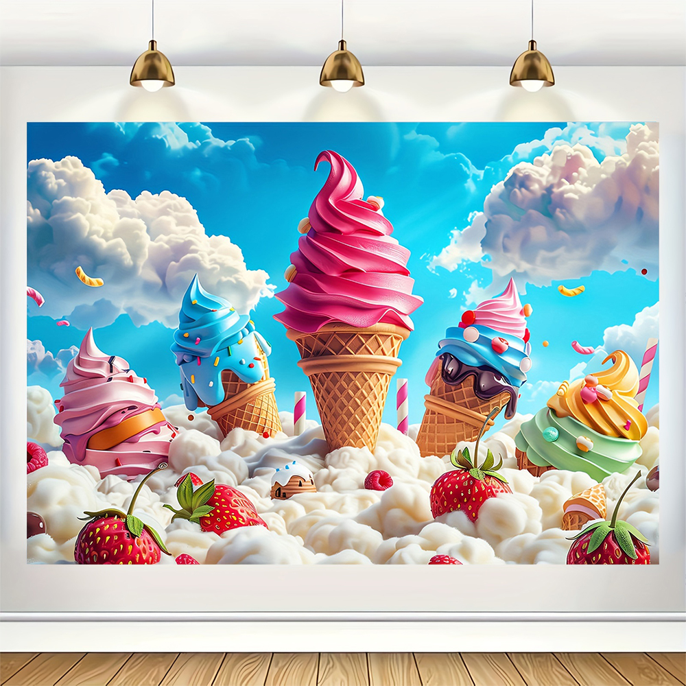 Sweet Ice Cream Theme Backdrop - Dessert Table Backdrop avis et prix