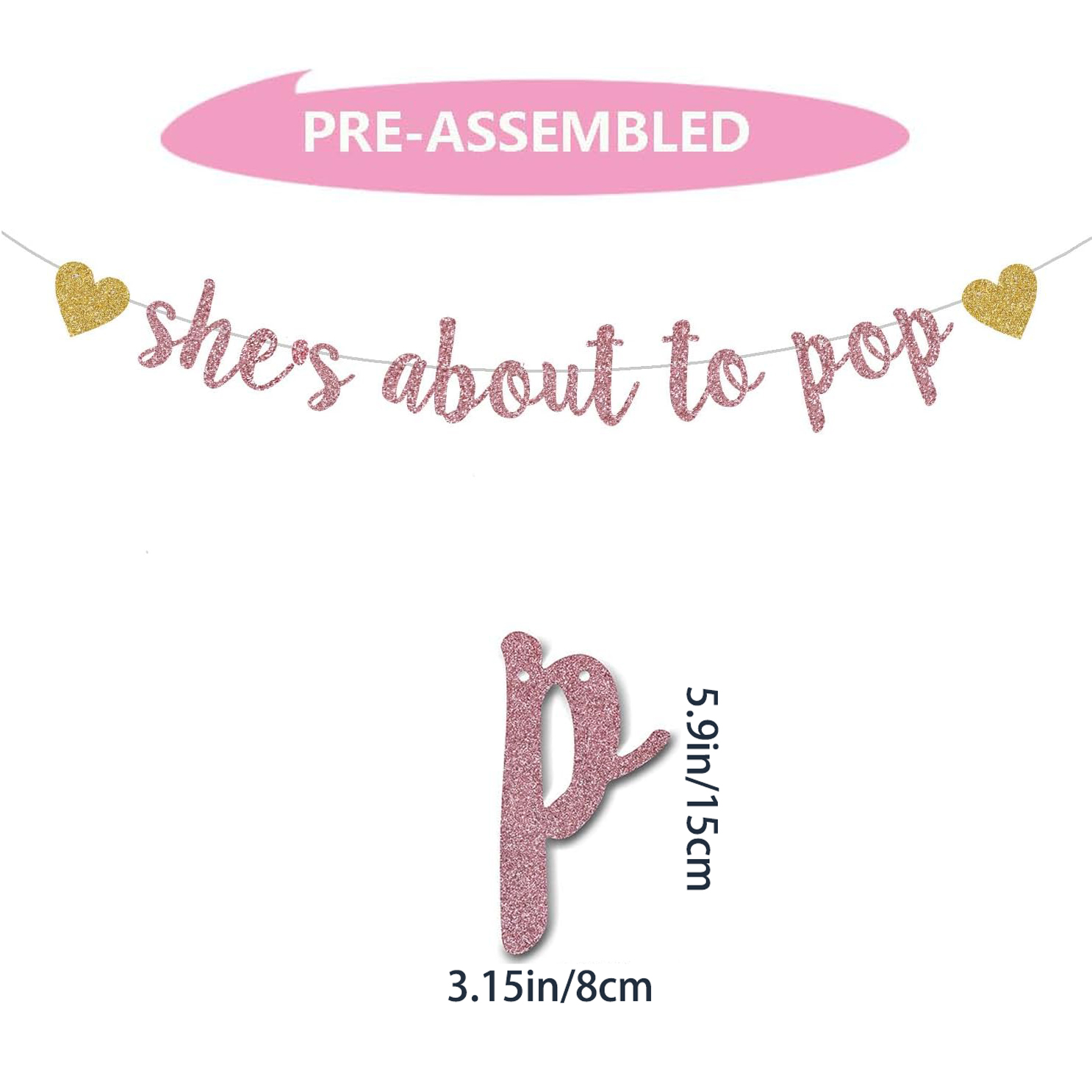 She's About to Pop Banner,Rose - Party Banner Gold avis et prix
