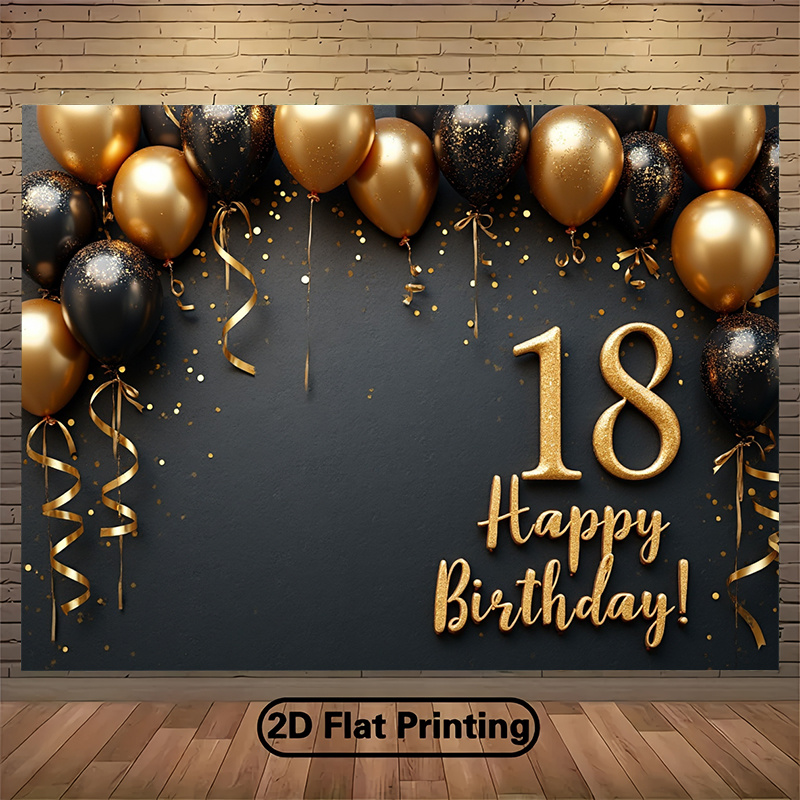 2D 1Pc Black & Gold Balloons B - Party Banner Gold avis et prix