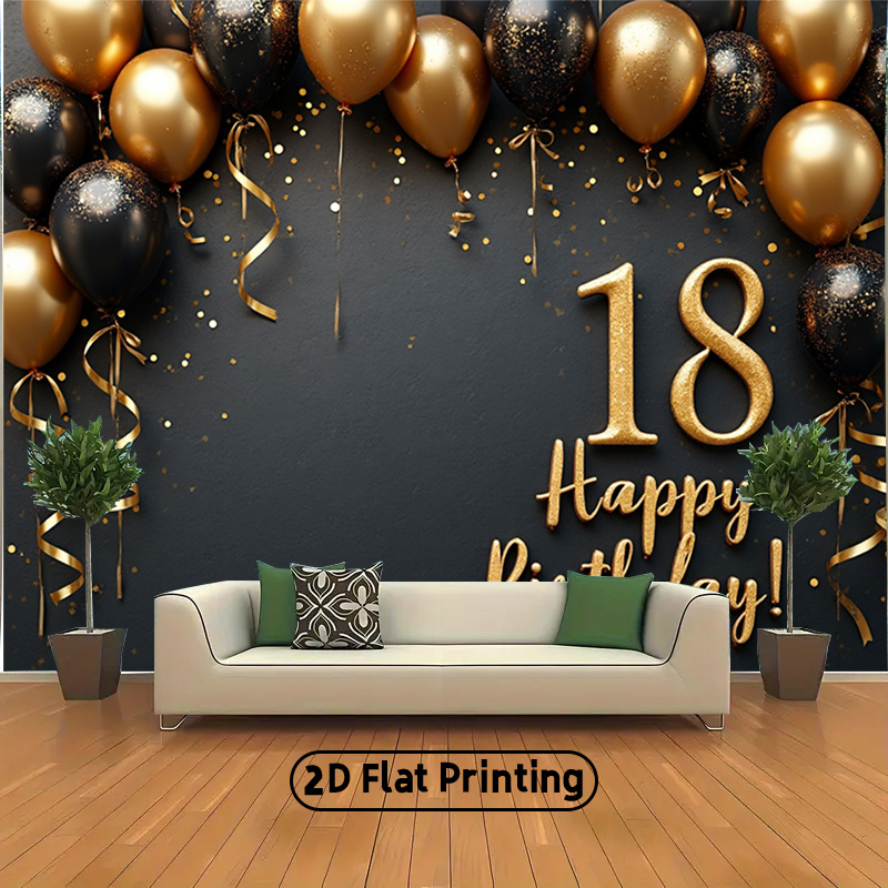 2D 1Pc Black & Gold Balloons B - Party Banner Gold avis et prix
