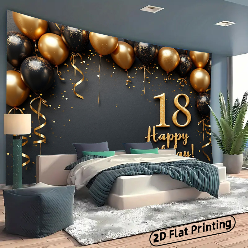 2D 1Pc Black & Gold Balloons B - Party Banner Gold avis et prix