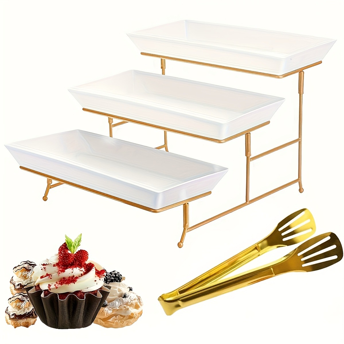 White Tiered Serving Stand + T - Cupcake Stand Tier avis et prix