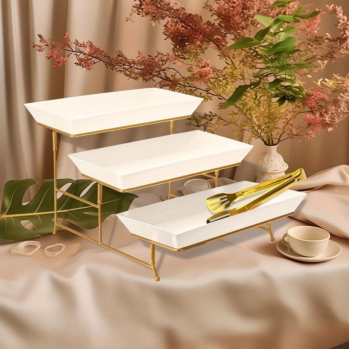 White Tiered Serving Stand + T - Cupcake Stand Tier avis et prix