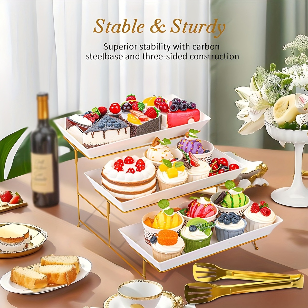 White Tiered Serving Stand + T - Cupcake Stand Tier avis et prix