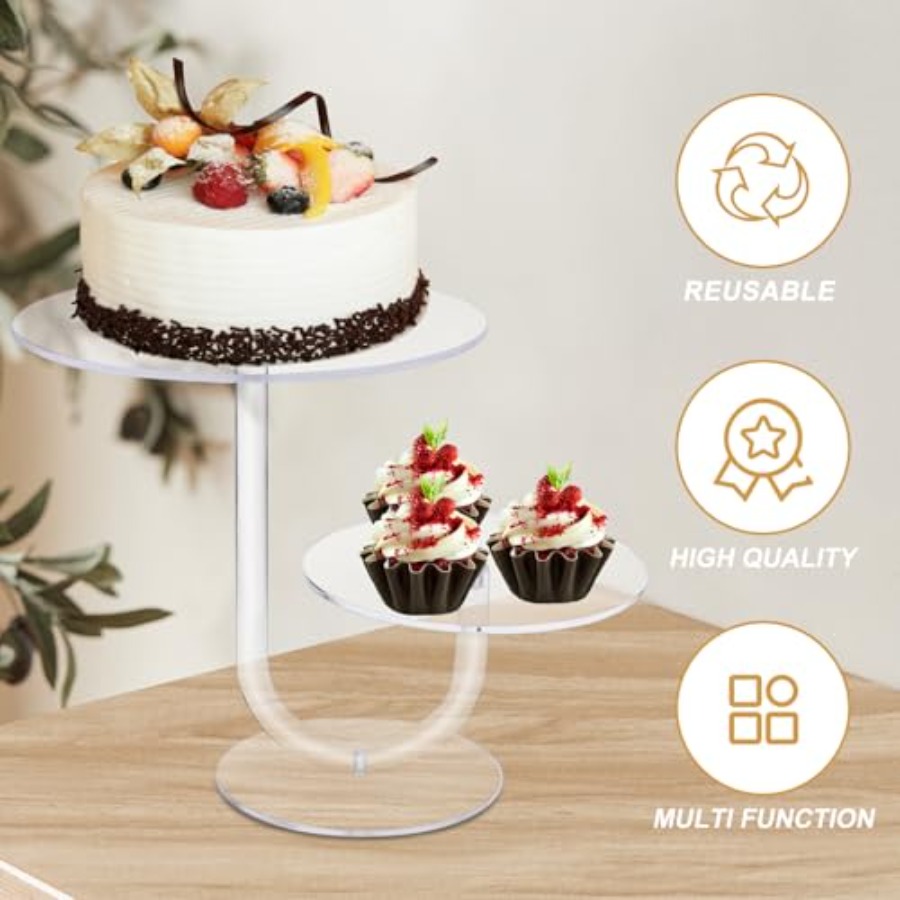 2 Tier Clear Cake Stand Acryli - Cupcake Stand Tier avis et prix