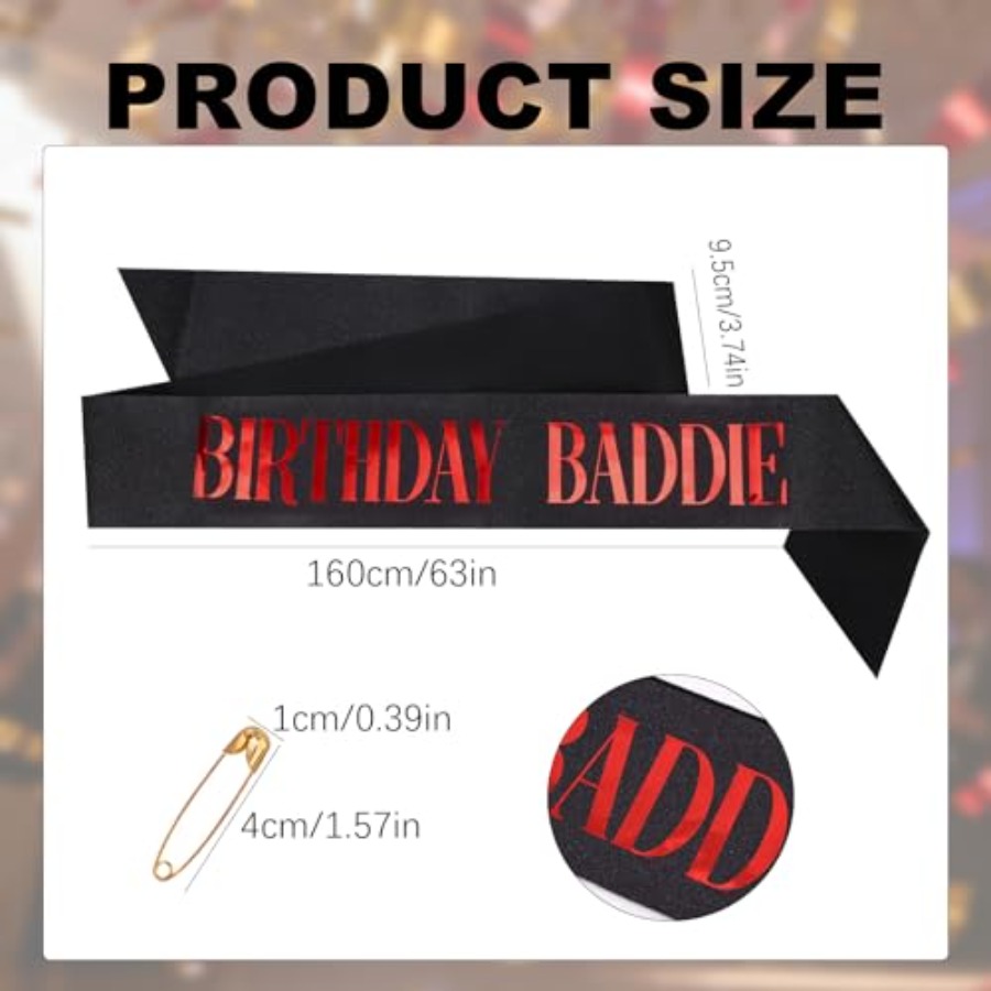 Birthday Baddie Sash, Glitter  - Birthday Sash Glitter avis et prix