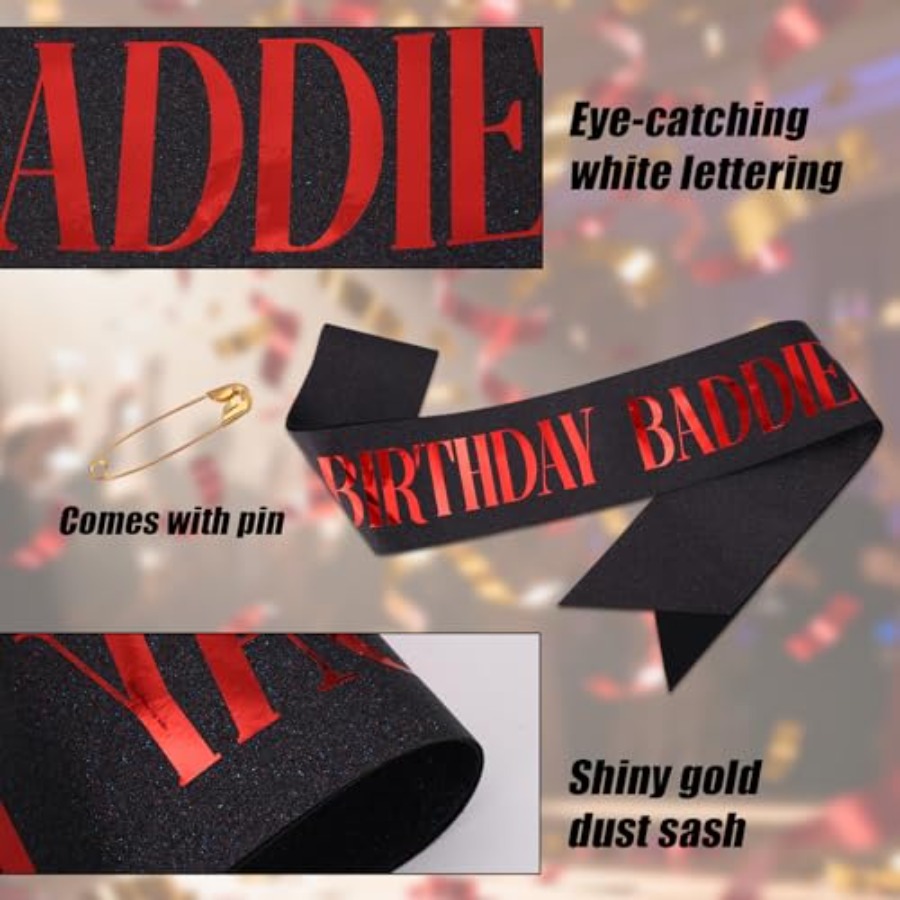 Birthday Baddie Sash, Glitter  - Birthday Sash Glitter avis et prix