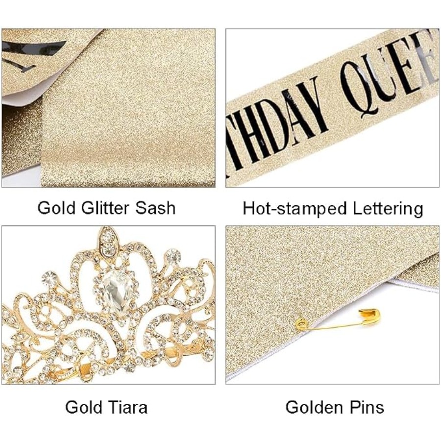 Birthday Queen Sash & Rhinesto - Birthday Sash Glitter avis et prix