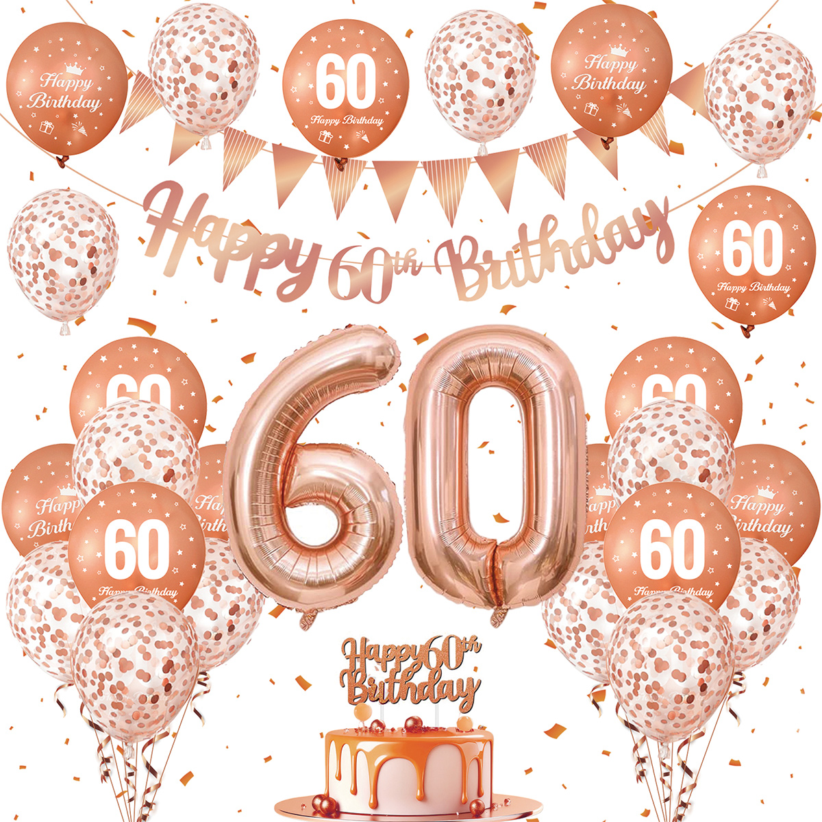 1Set Rose Gold Birthday Decora - Party Banner Gold avis et prix