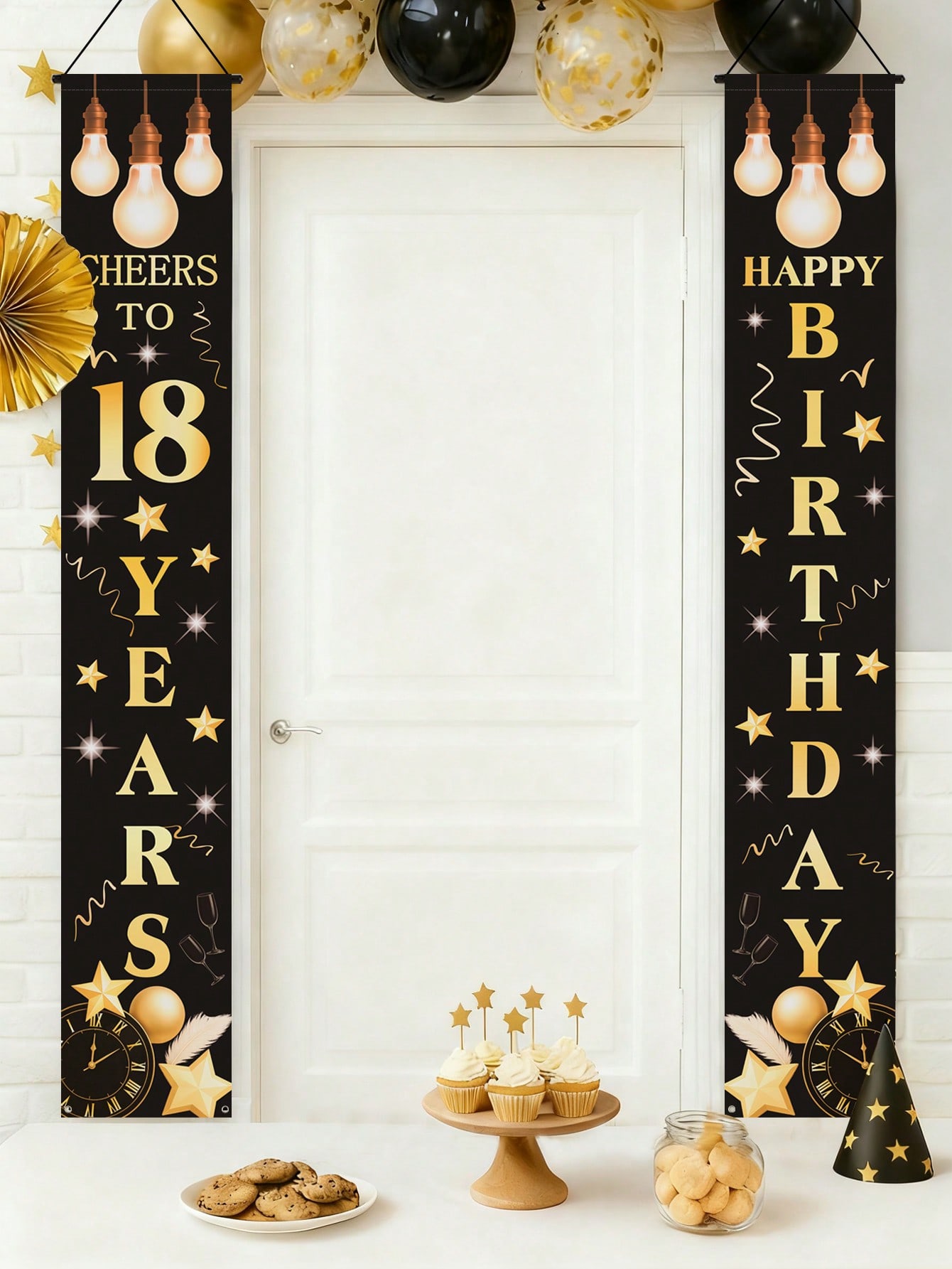 1 Pair of 18Th Birthday Celebr - Party Banner Gold avis et prix