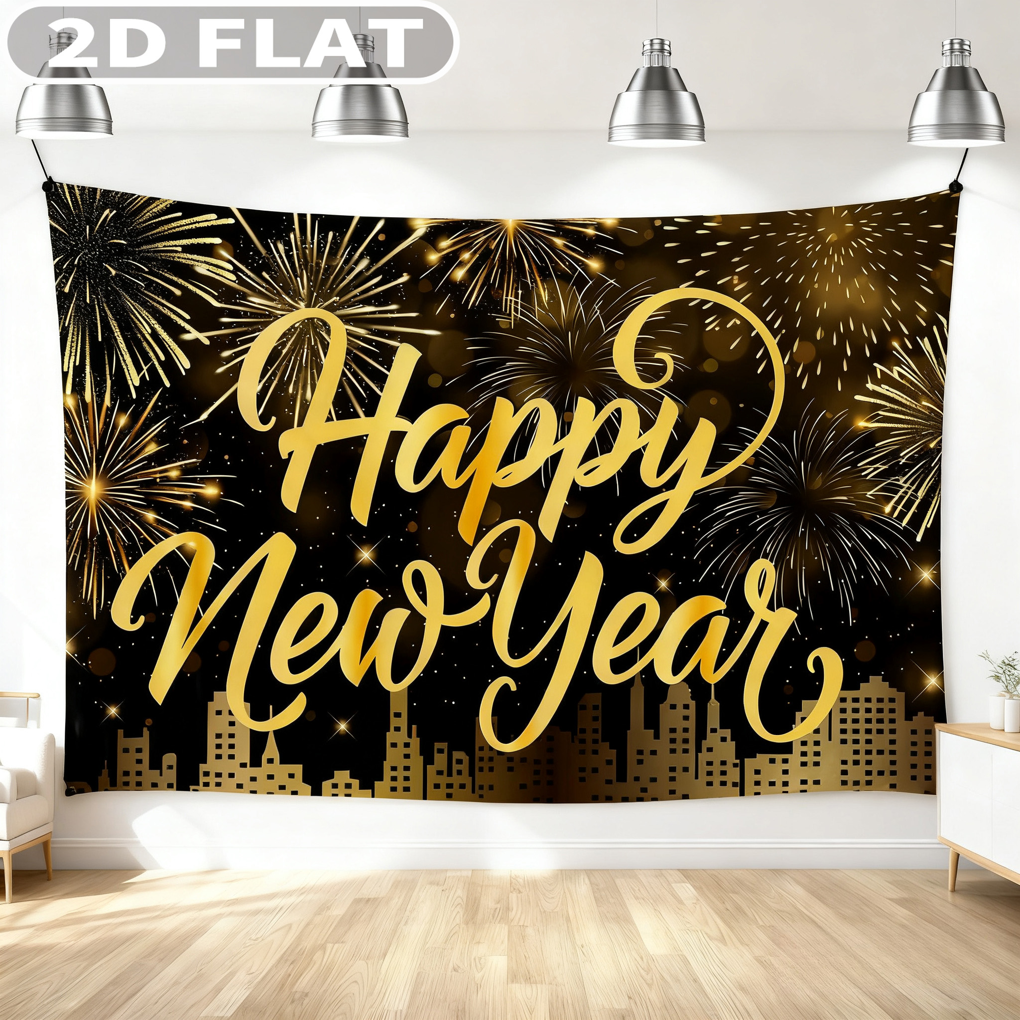 1pc Happy New Year Party Photo - Party Banner Gold avis et prix