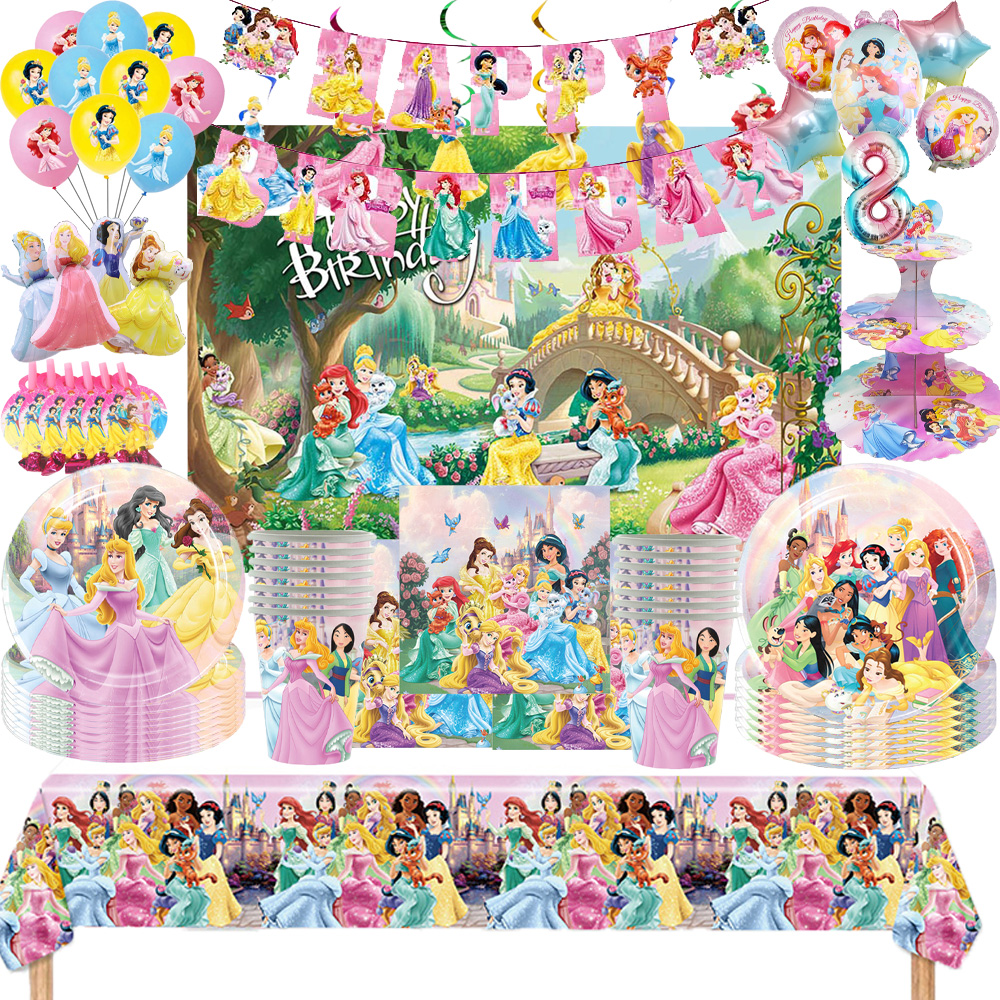 Princess Birthday Party Pink P - Table Cloth Disposable avis et prix