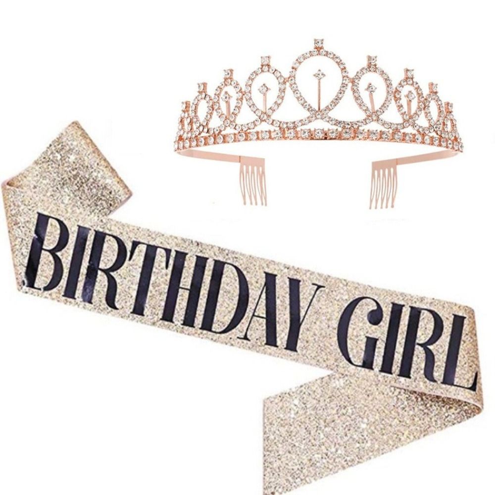 2Pcs/Set New Glitter Birthday  - Birthday Sash Glitter avis et prix