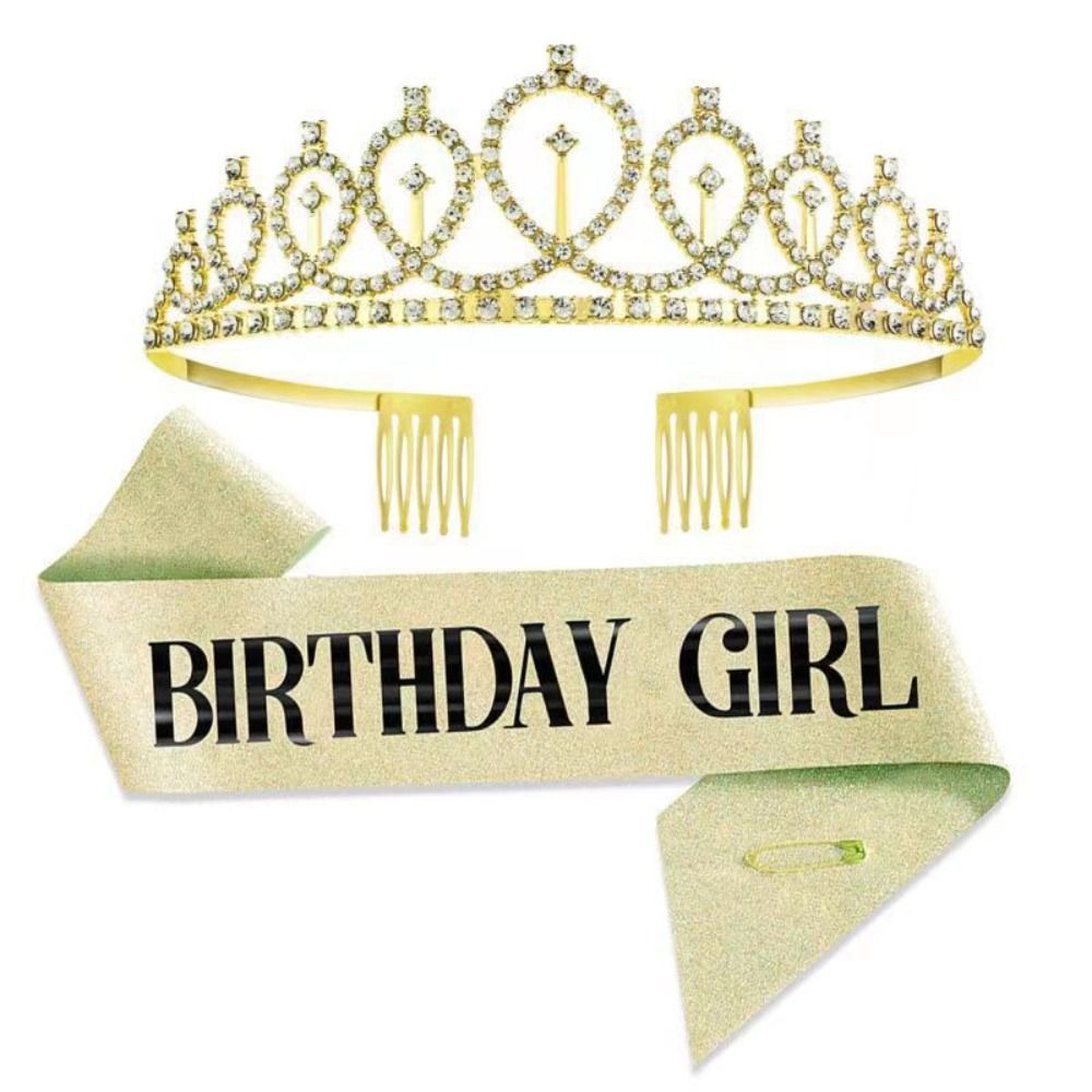 2Pcs/Set New Glitter Birthday  - Birthday Sash Glitter avis et prix